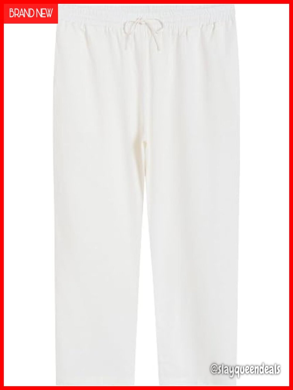 Women's Plus Size Linen Pants with Pockets Ankle Length